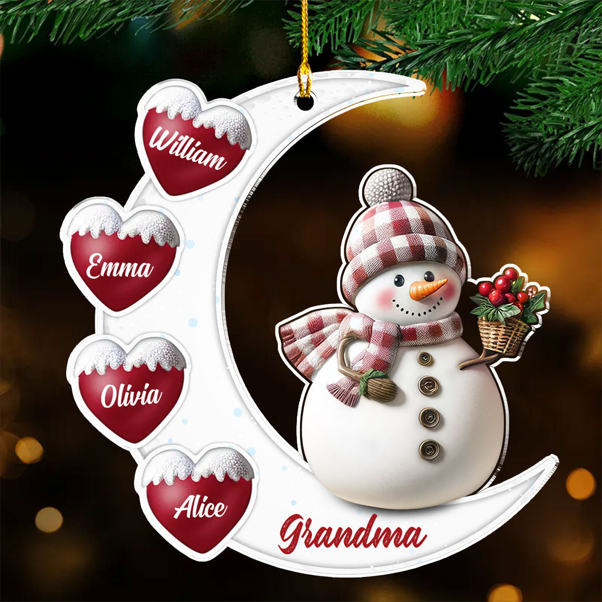 Lovely Grandma 2 - Personalized Custom Acrylic Ornament