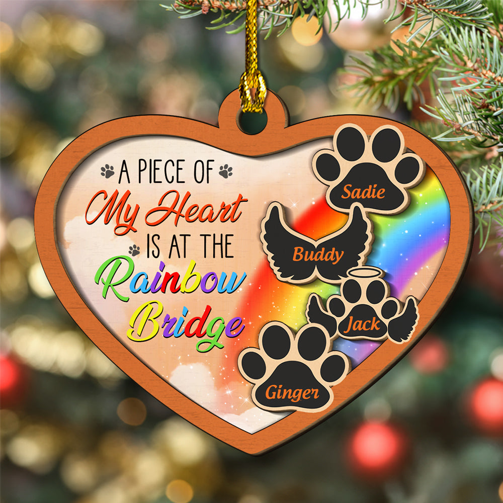 Piece Of My Heart - Personalized Custom 2-Layered Wood Ornament