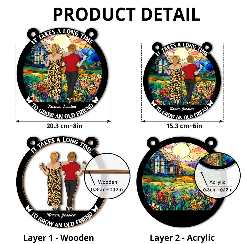 Old Friends - Personalized Custom Suncatcher