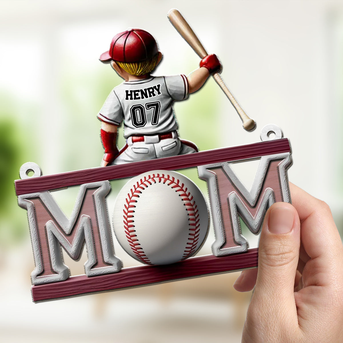 Baseball Life, Mom Pride - Personalized Custom Suncatcher