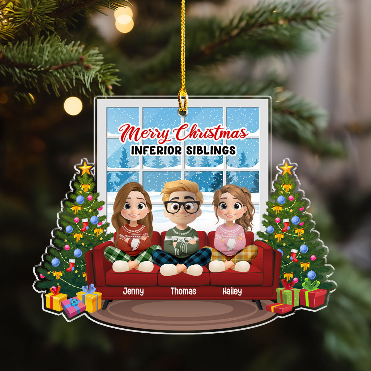 Bow To Your Superior Sibling - Personalized Custom Acrylic Ornament