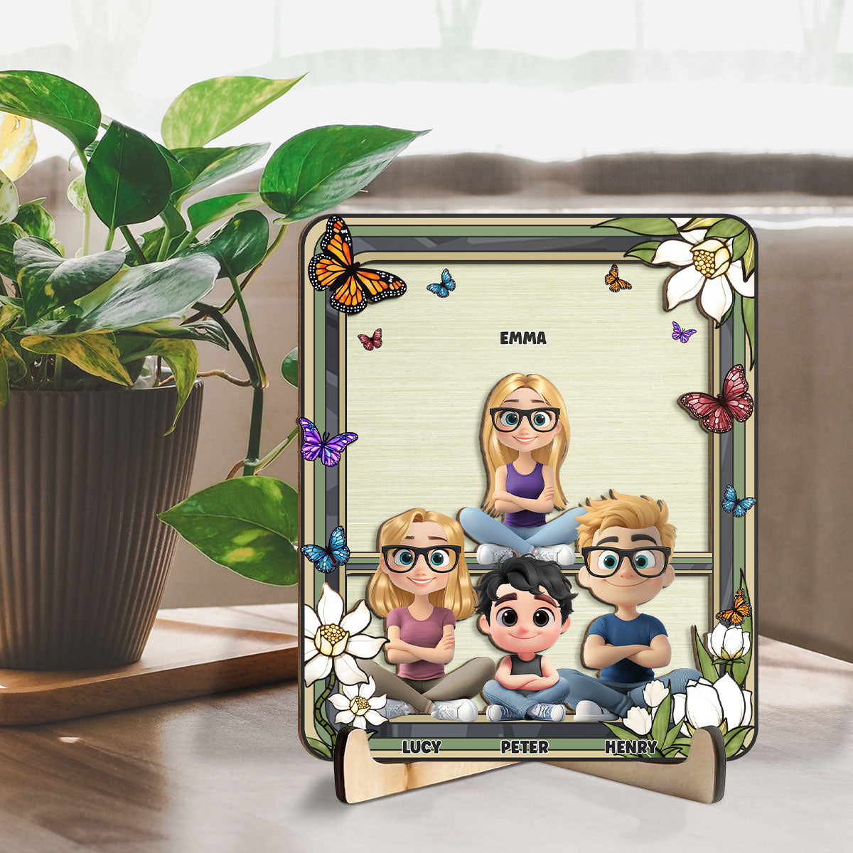 Beautiful Flower For Mom - Personalized Custom Wooden Plaque