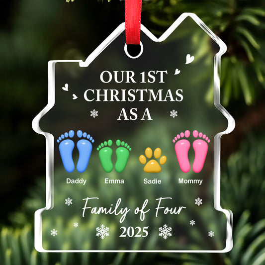 Our First Holiday Season As One - Personalized Custom House Shaped Glass Ornament