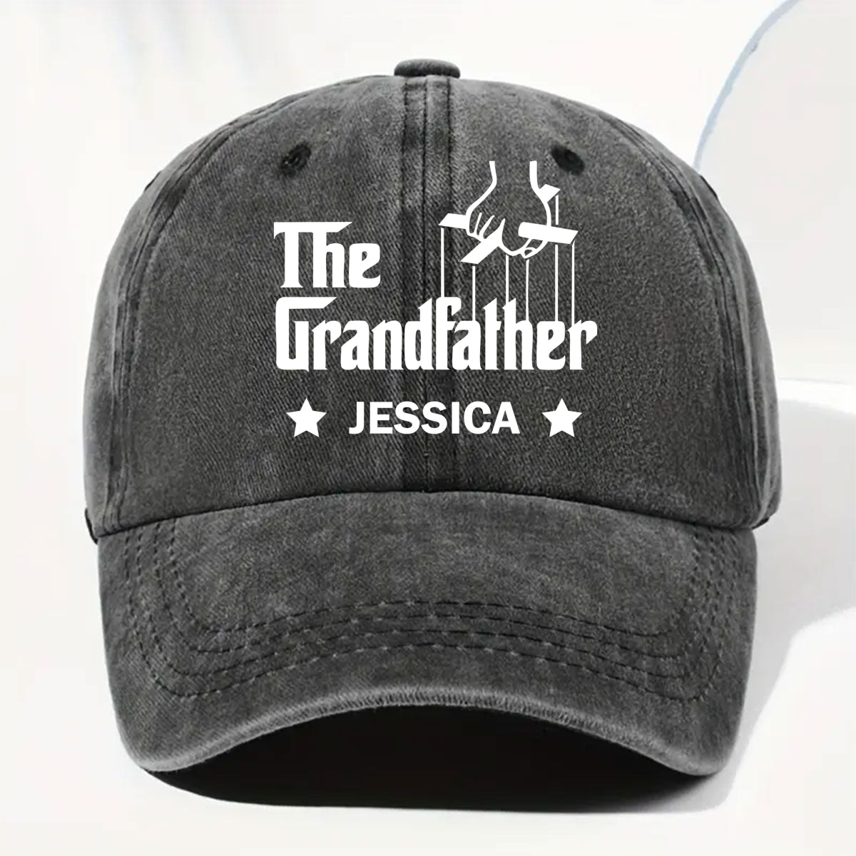 The Grandfather - Personalized Custom Vintage Washed Denim Cap