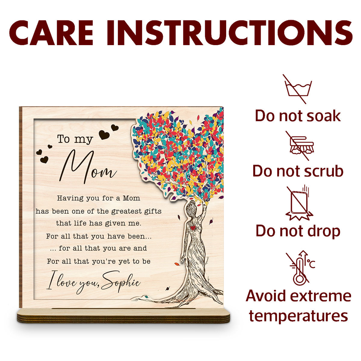 My Greatest Gift - Personalized Custom 2-Layer Wood Plaque With Flat Base