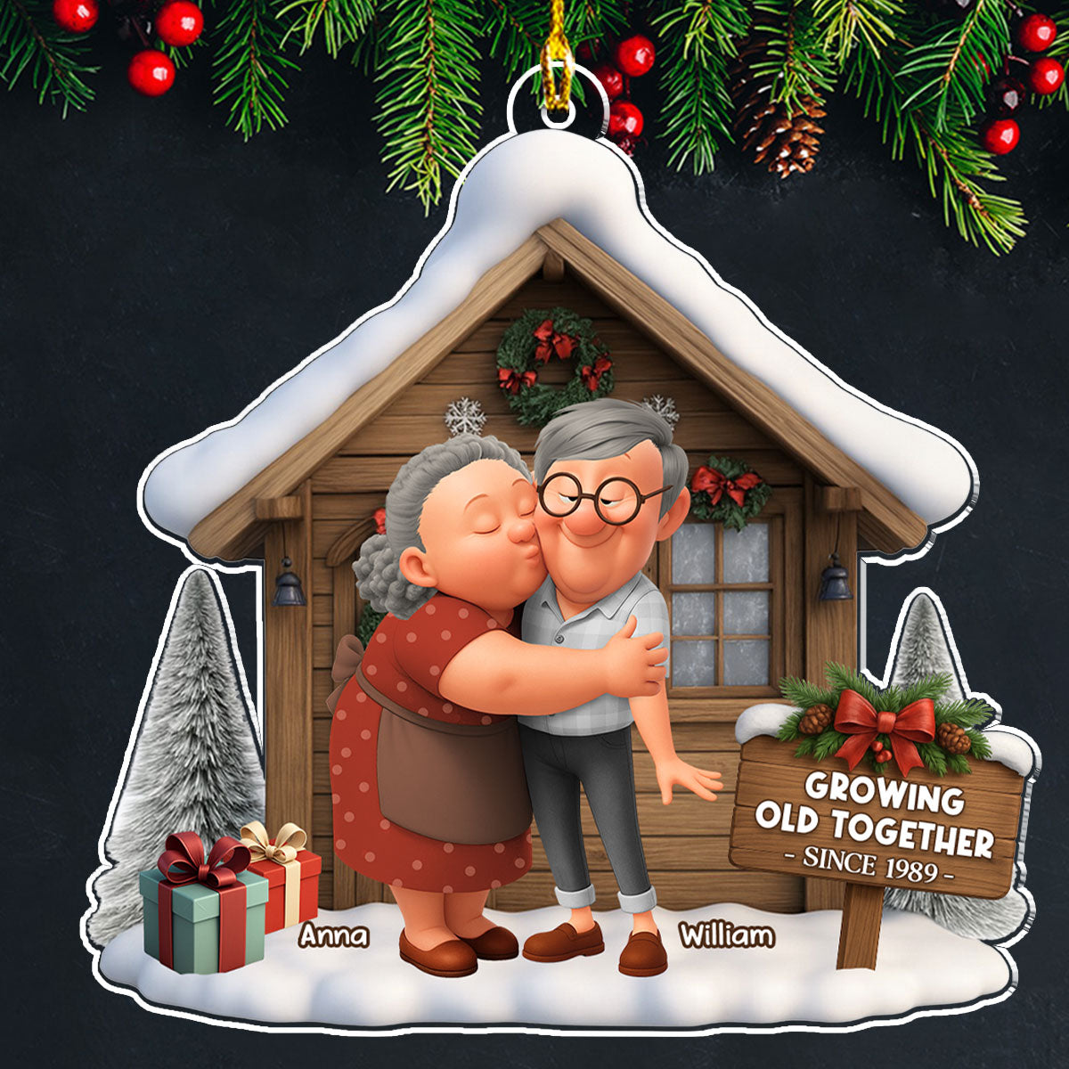 Family Couple Christmas - Personalized Custom Acrylic Ornament