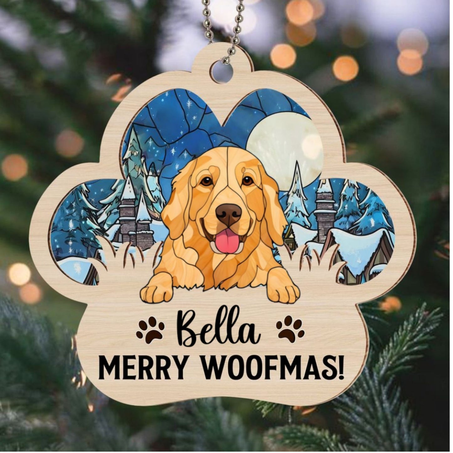 Holiday Cheer - Personalized Custom Suncatcher Ornament