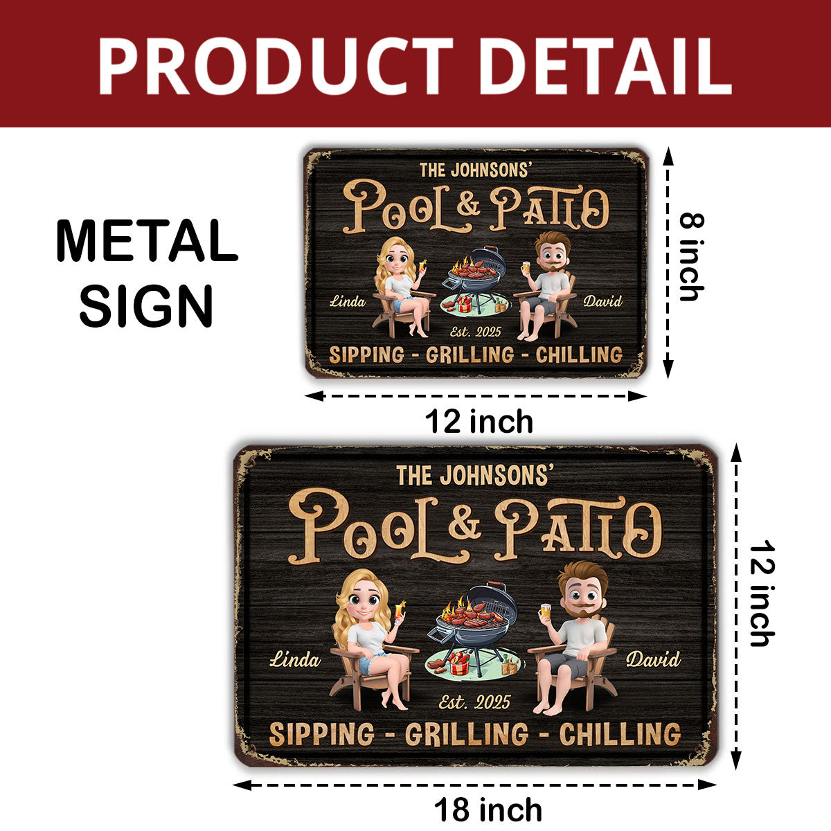 We At Pool And Patio - Personalized Custom Metal Sign