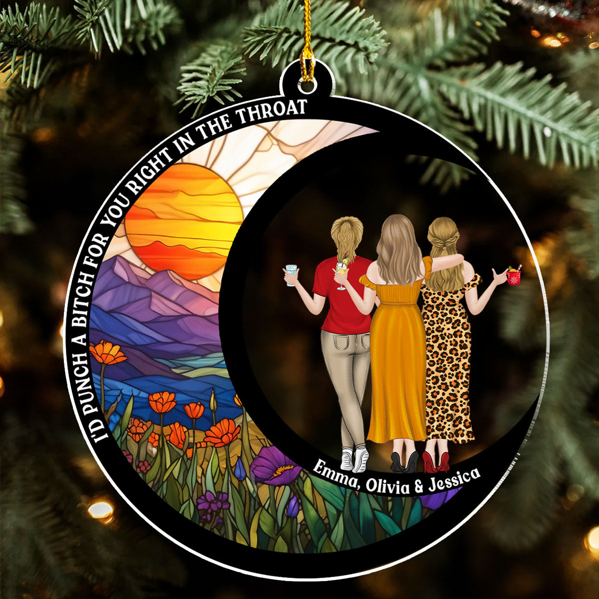 Punch A Bitch For You - Personalized Custom Acrylic Ornament