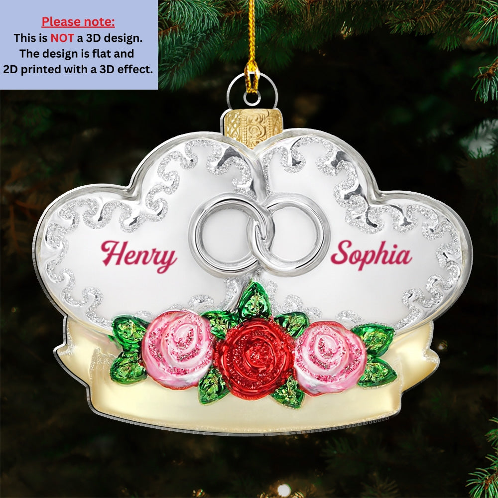The Day We Got Married - Personalized Custom 3D Effect Acrylic Ornament