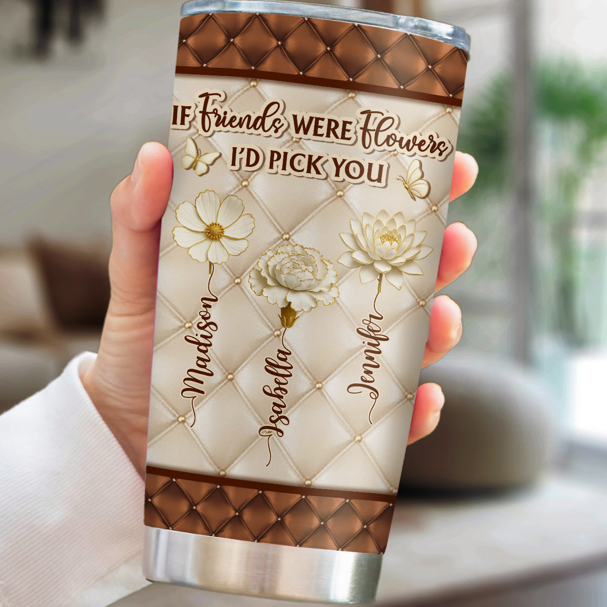 Besties Are Life Flowers - Personalized Custom Tumbler