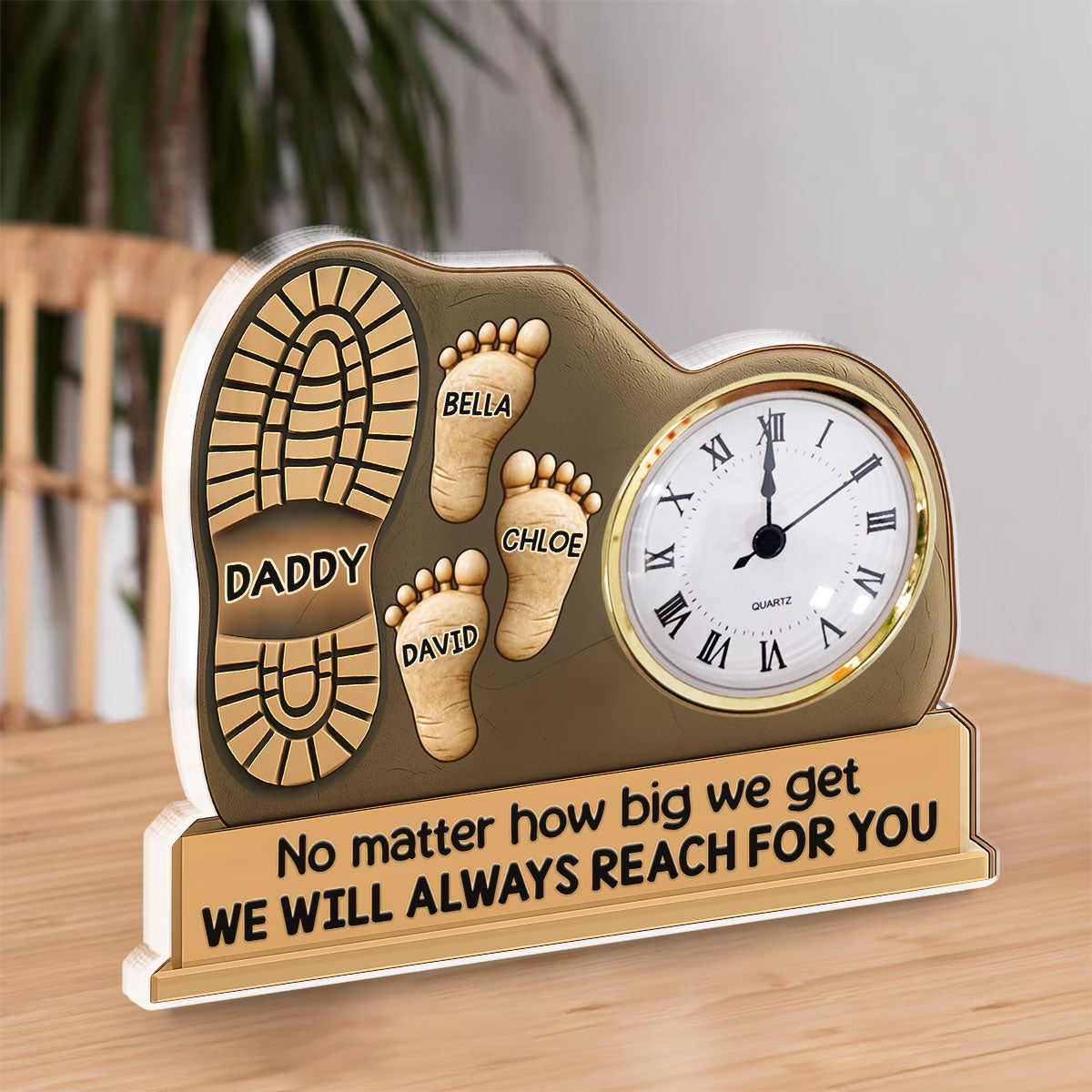 We Will Always Reach For You - Personalized Custom Acrylic Desk Clock Plaque
