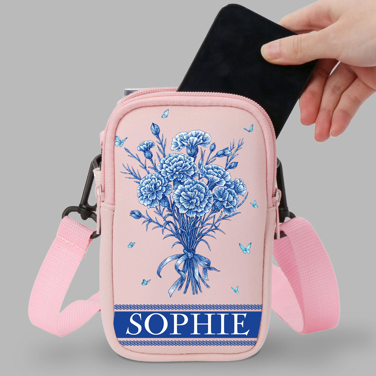 Grandma Love Grow Here - Personalized Custom Water Bottle Carrier Bag