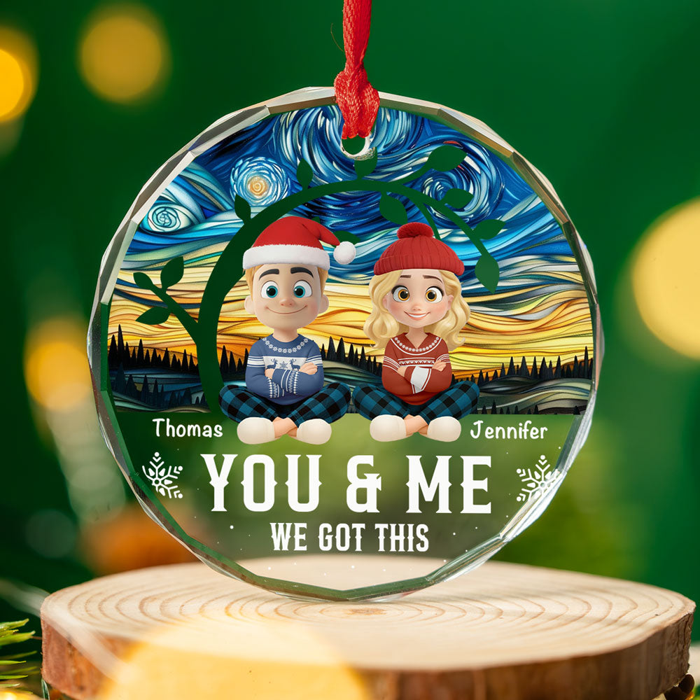 Forever You And Me - Personalized Custom Glass Ornament