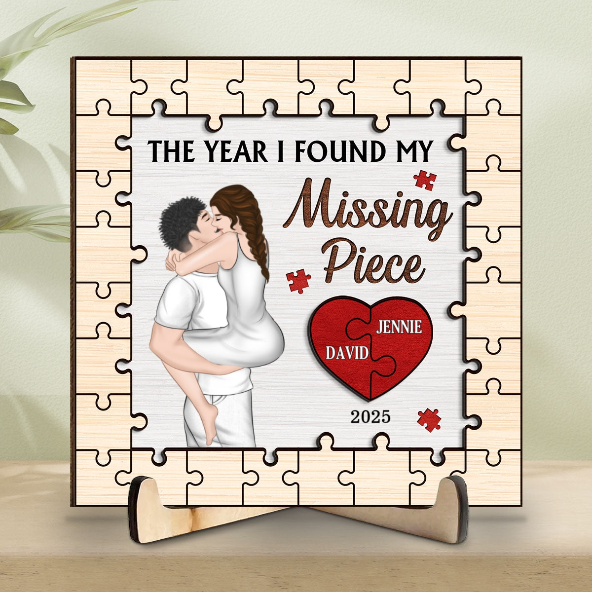 Couple With Love - Personalized Custom Wooden Plaque