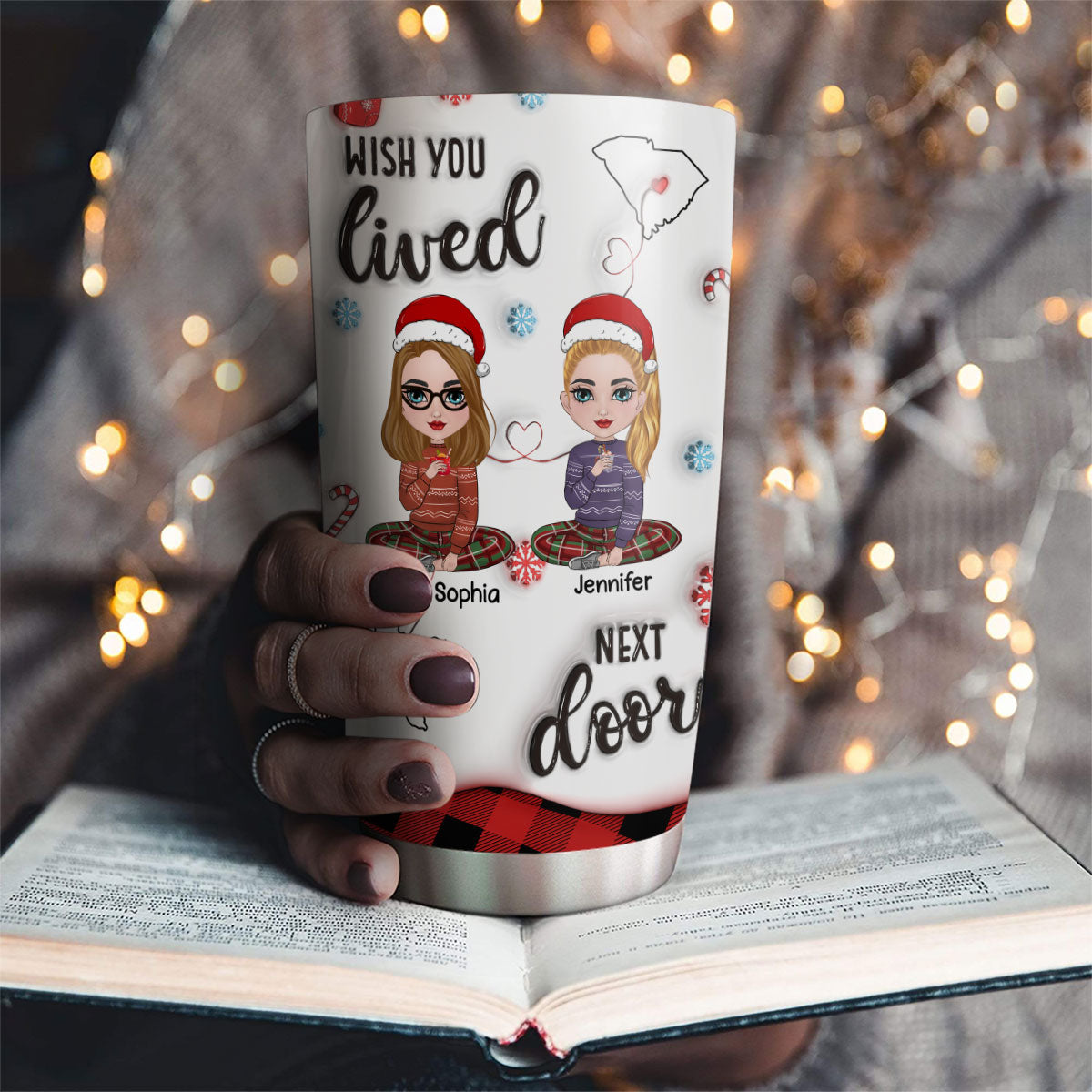 Long Distance Besties - Personalized Custom 3D Inflated Effect Tumbler