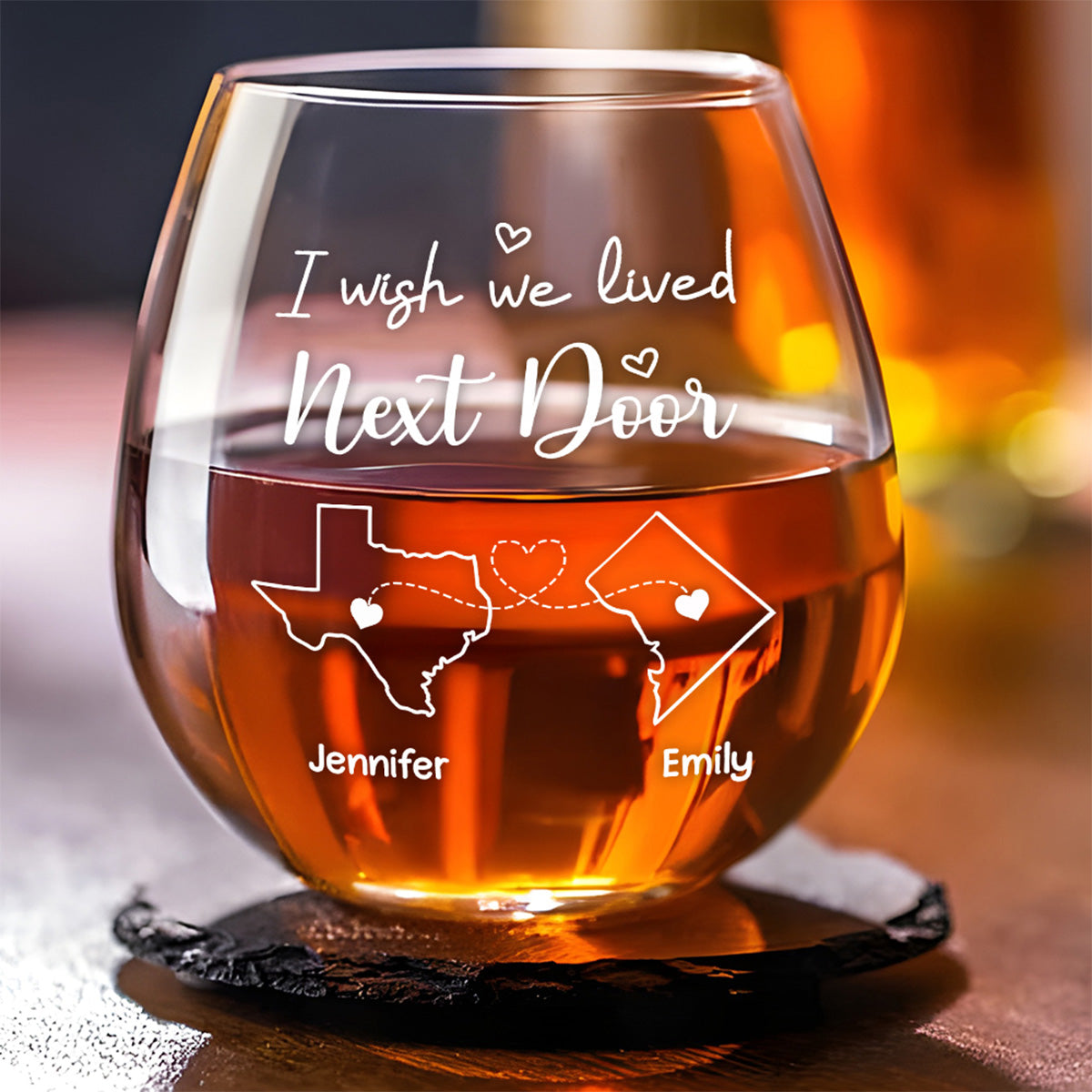 Wish You Were Here - Personalized Custom Wine Glass