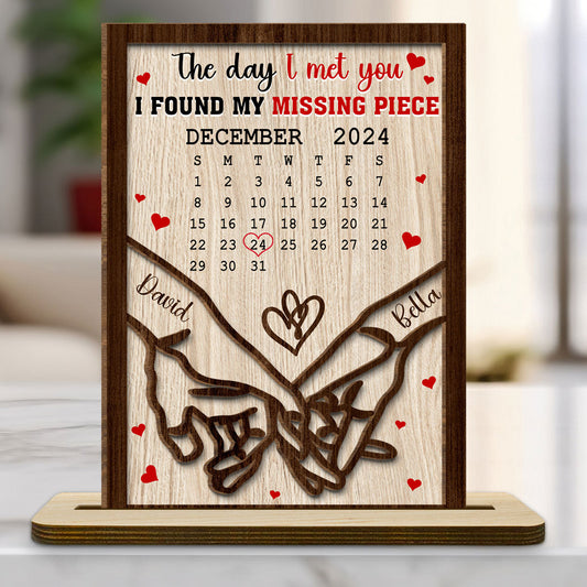 I Found You - Personalized Custom 2-Layer Wood Plaque With Flat Base