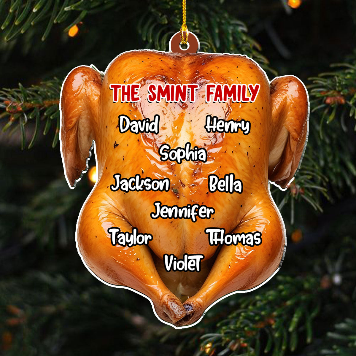 Family Chicken Merry Christmas - Personalized Custom Acrylic Ornament