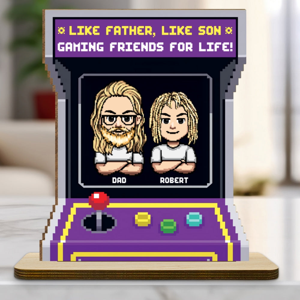 Gaming Friends For Life - Personalized Custom 2-Layer Wood Plaque With Flat Base