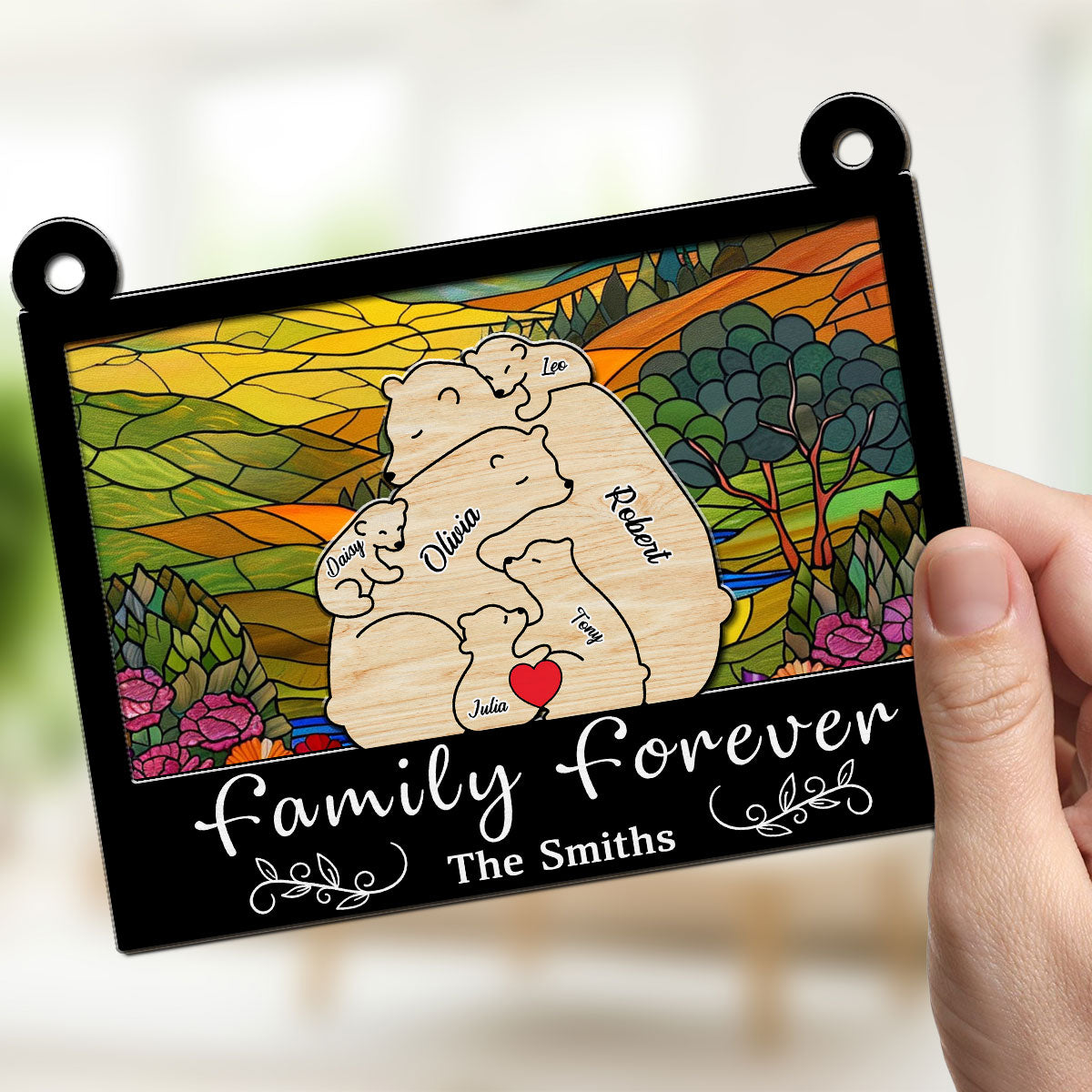 Bear Family - Personalized Custom Suncatcher