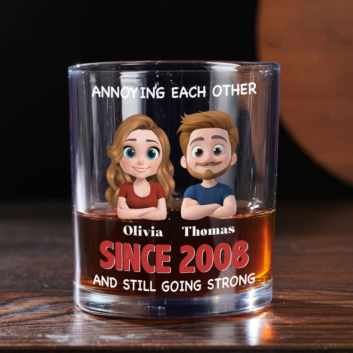 With You Forever - Personalized Custom Whiskey Glass