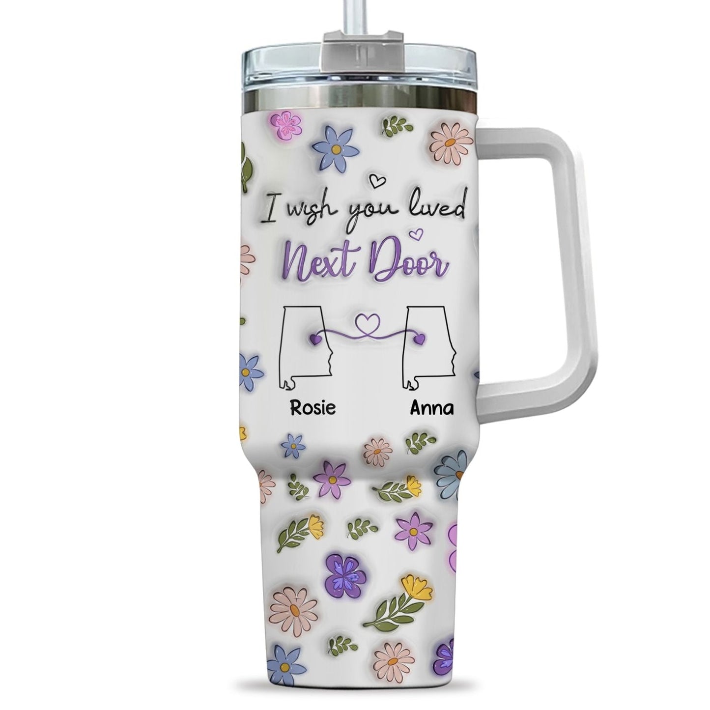 I Wish We Lived Closer - Personalized Custom 3D Inflated Effect Printed 40 Oz Tumbler