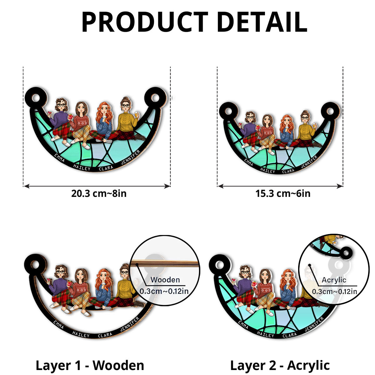 Best Friends Sitting On The Lunar - Personalized Custom Suncatcher