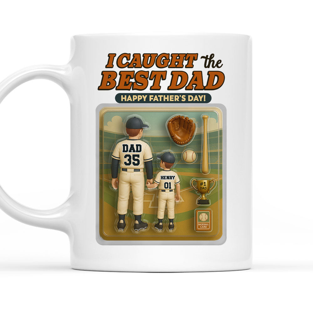 We Caught The Best Dad Baseball - Personalized Custom Coffee Mug