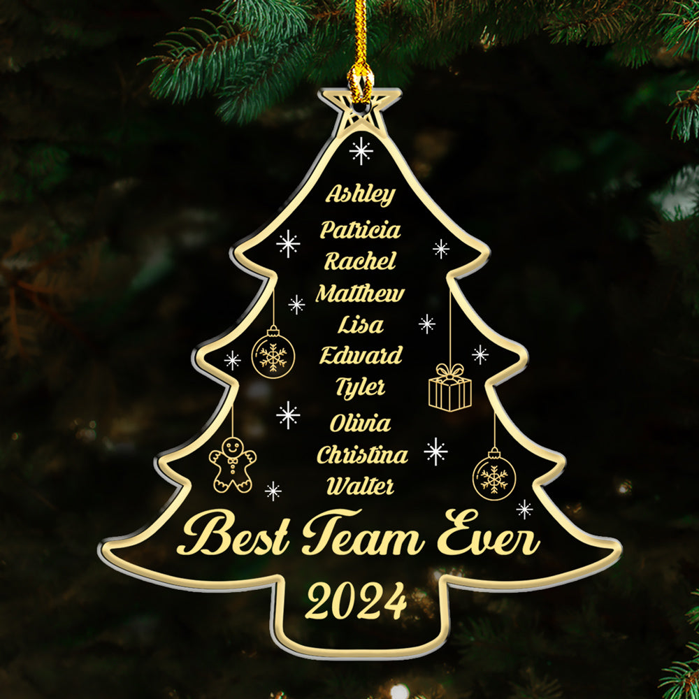 Best Team Ever Tree - Personalized Custom Acrylic Ornament