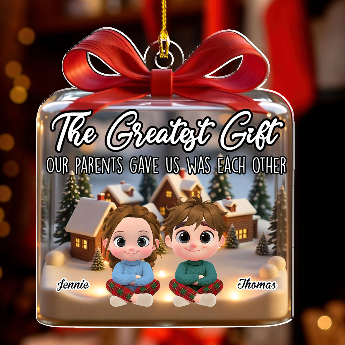 Our Greatest Gift Forever Cartoon - Personalized Custom Acrylic Ornament