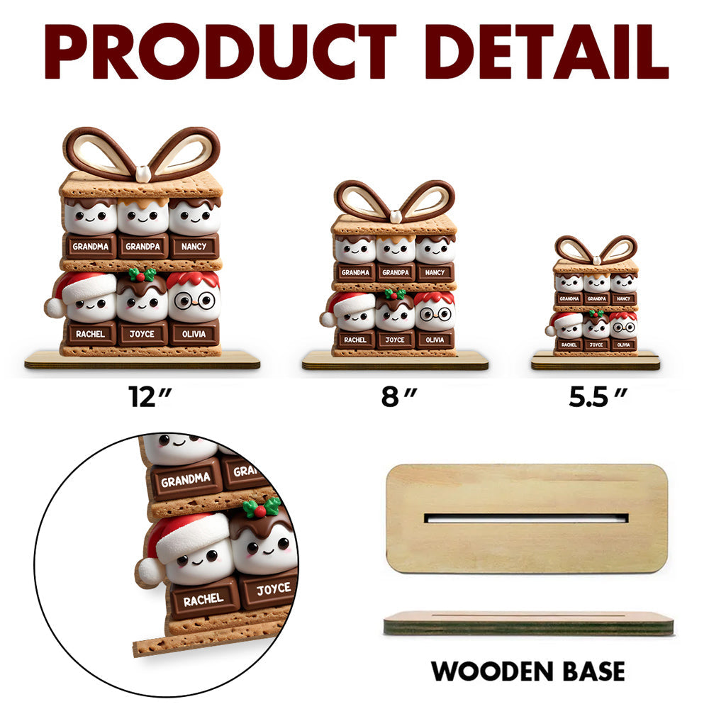 Happy Smores - Personalized Custom 2-Layer Wood Plaque With Flat Base