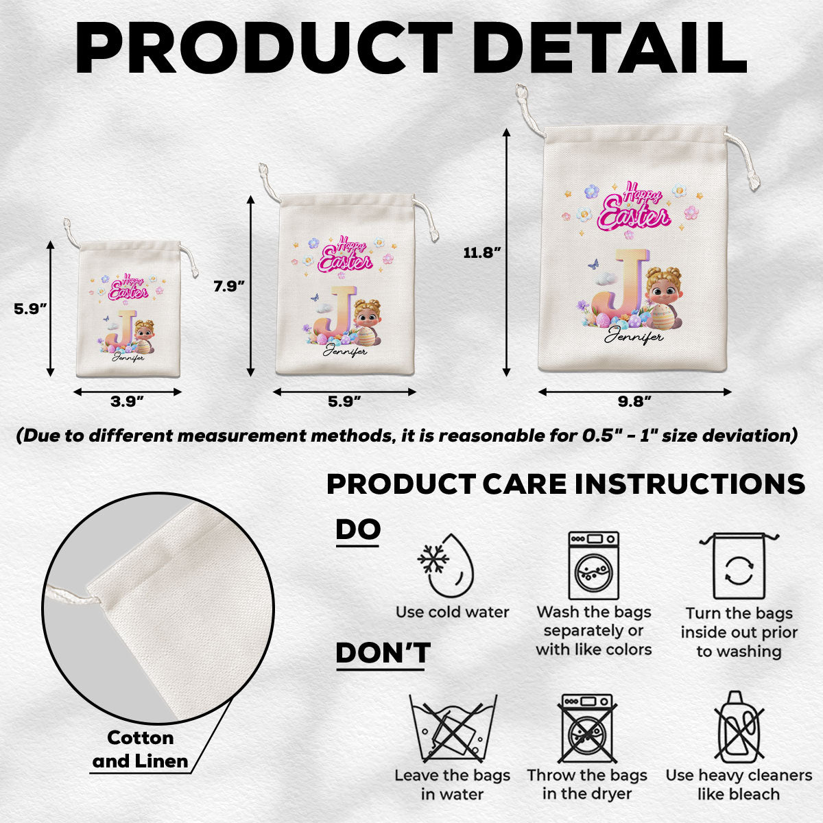 Easter Joy And Bunny Hugs - Personalized Custom Favor Bag