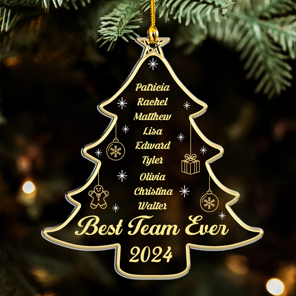 Best Team Ever Tree - Personalized Custom Acrylic Ornament