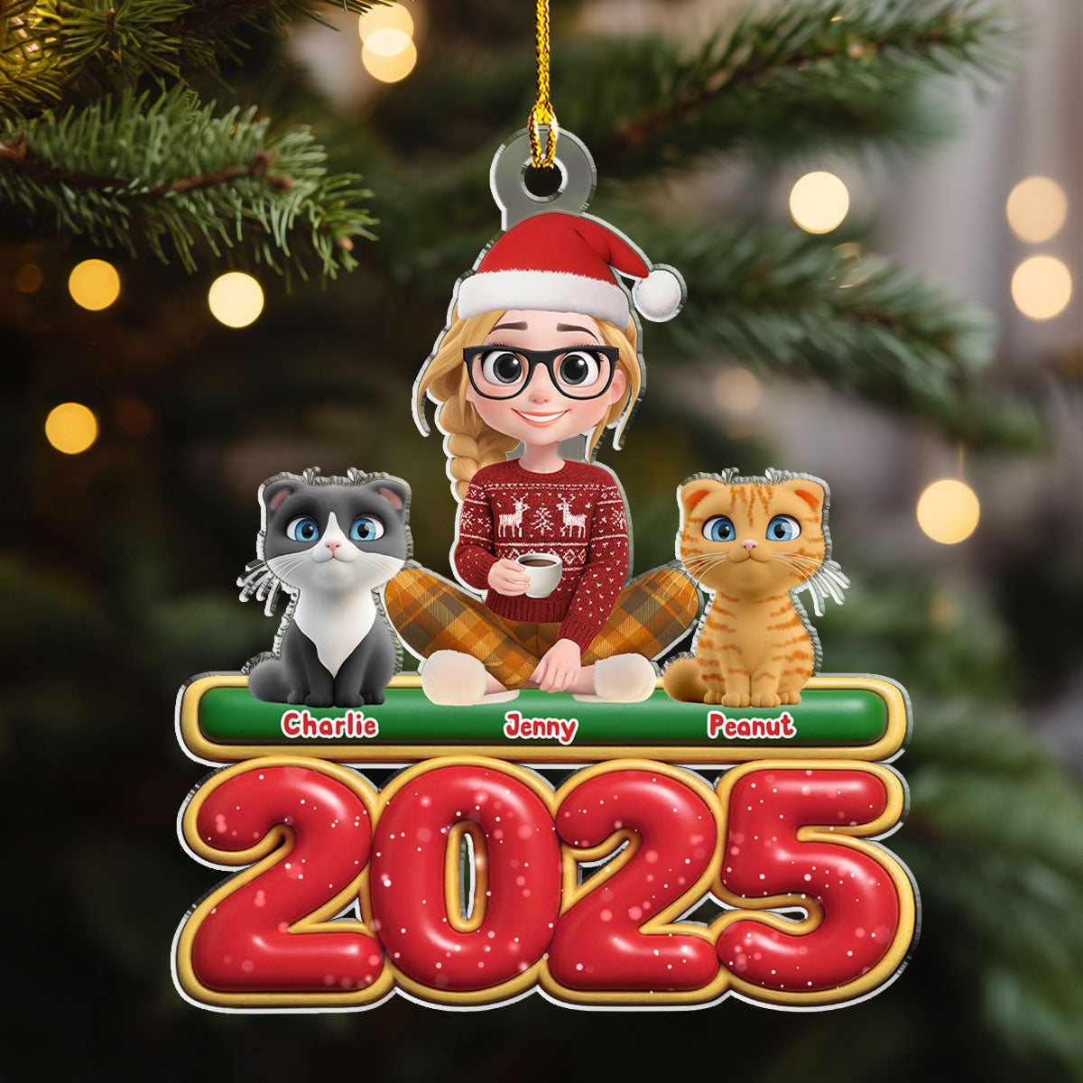 Me And My Cats - Personalized Custom Acrylic Ornament
