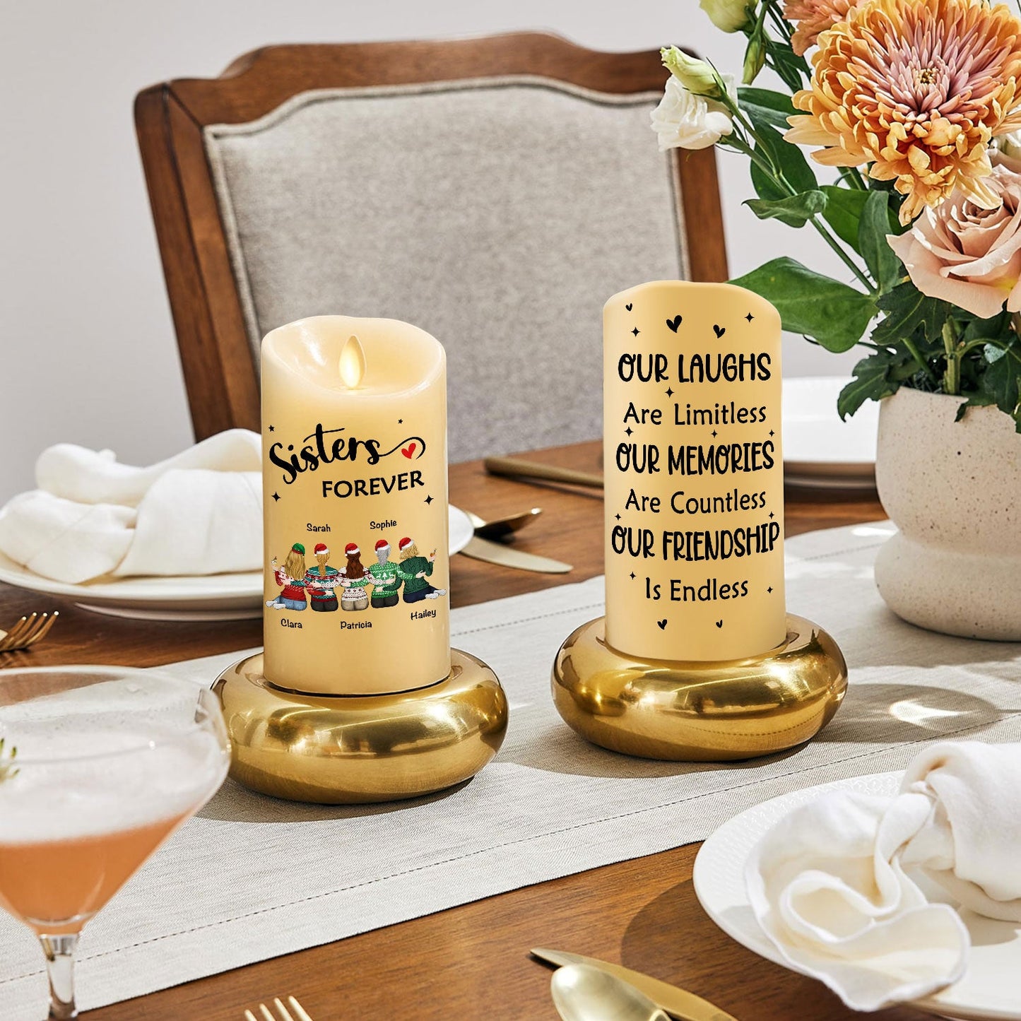 Our Friendship Is Endless - Personalized Custom LED Candle