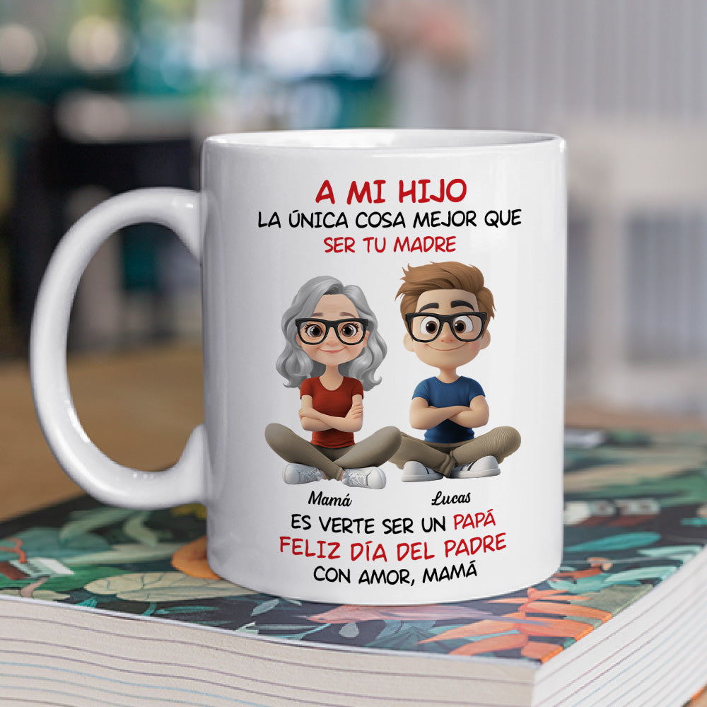 A Mi Hijo Cartoonizado - Taza Personalizada de Café