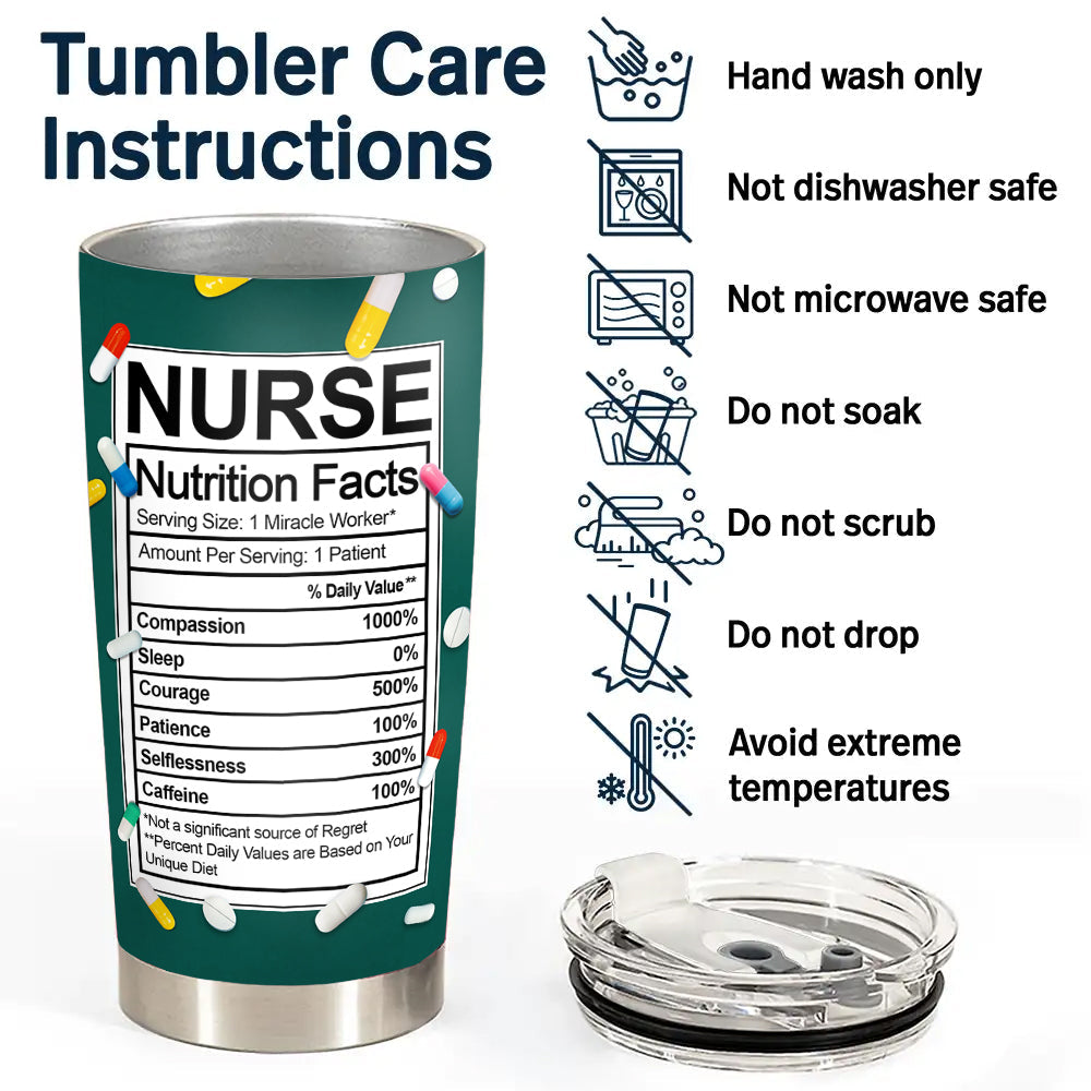 Nurse Nutrition Facts  - Personalized Custom Tumbler