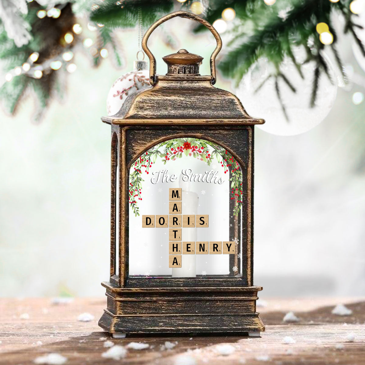 Family Crossword - Personalized Custom Christmas Wind Lamp