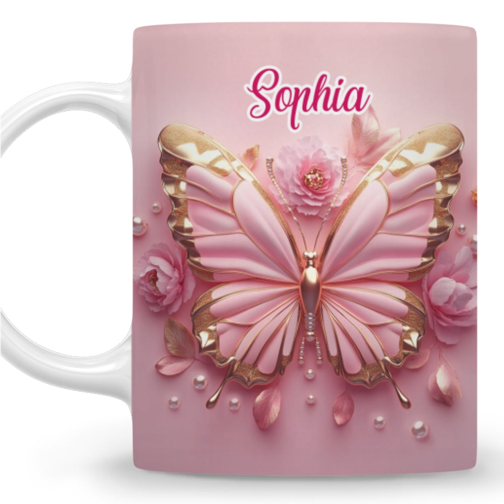 Butterfly Beautiful - Personalized Custom 3D Effect Coffee Mug