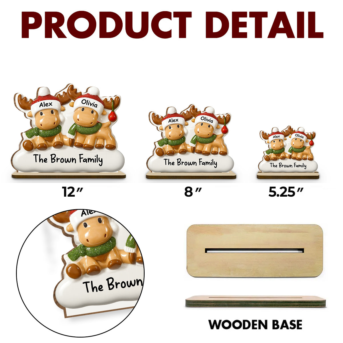 Cute Family - Personalized Custom 2-Layer Wood Plaque With Flat Base
