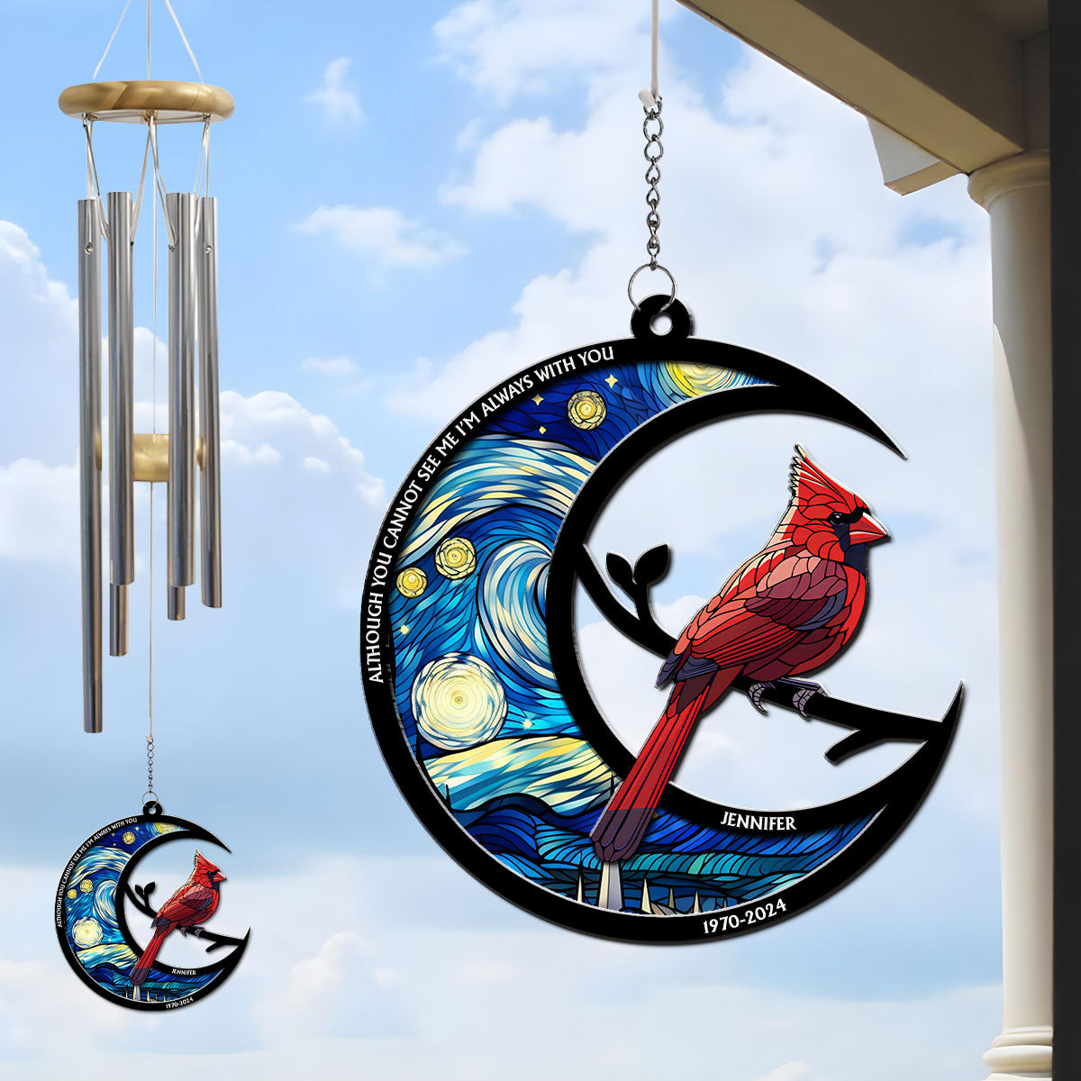 Although You Cannot See Me - Personalized Custom Suncatcher Wind Chime