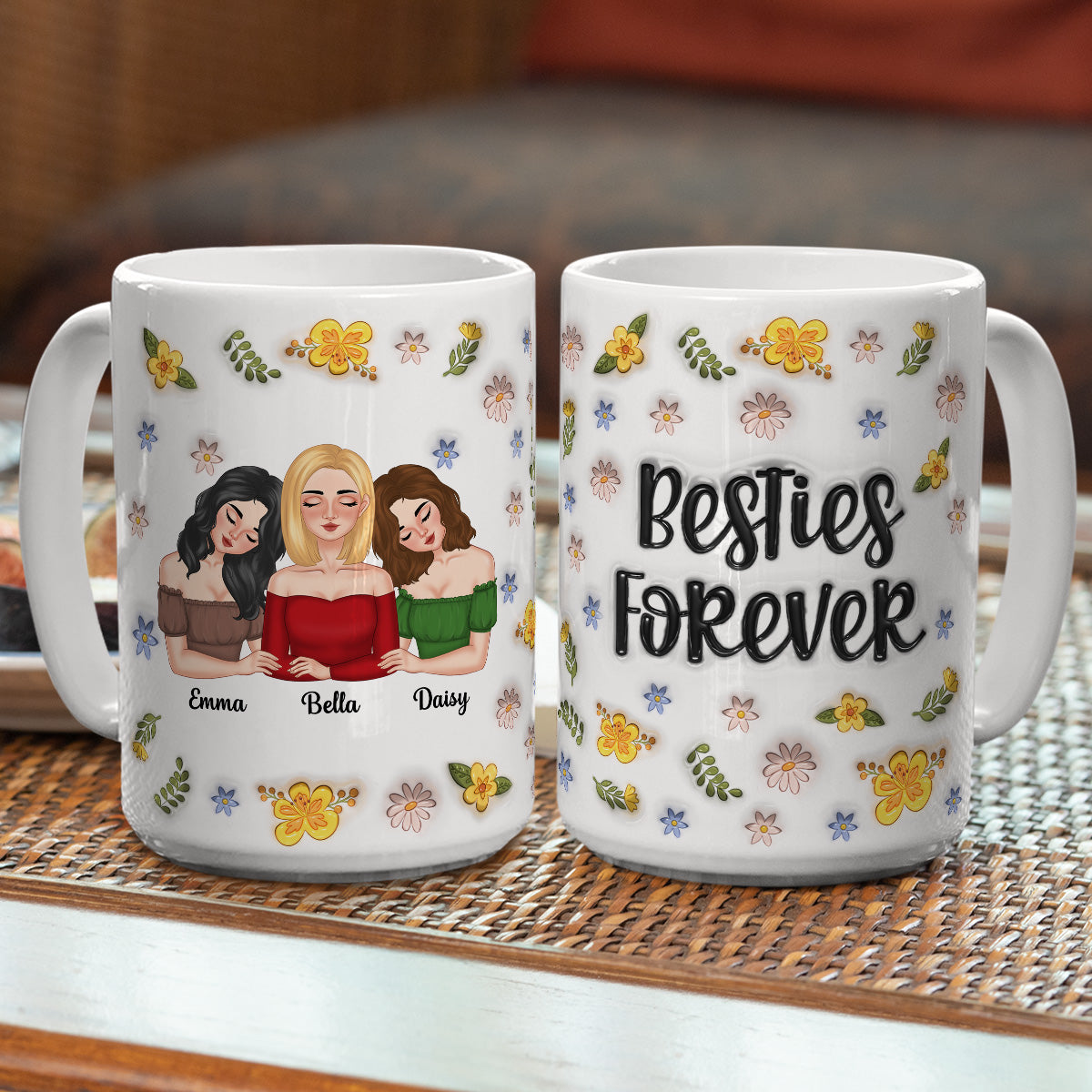 Sweets Friendship - Personalized Custom 3D Inflated Effect Coffee Mug