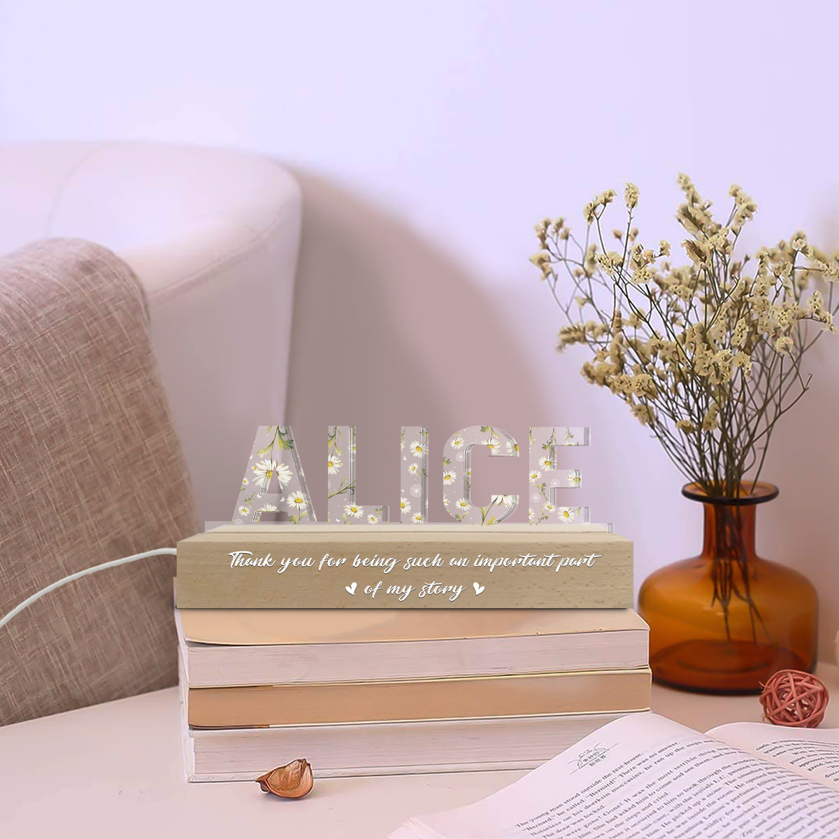 Thank You For Being Such An Important Part Of My Story - Personalized Custom Acrylic Letters 3D LED Night Light