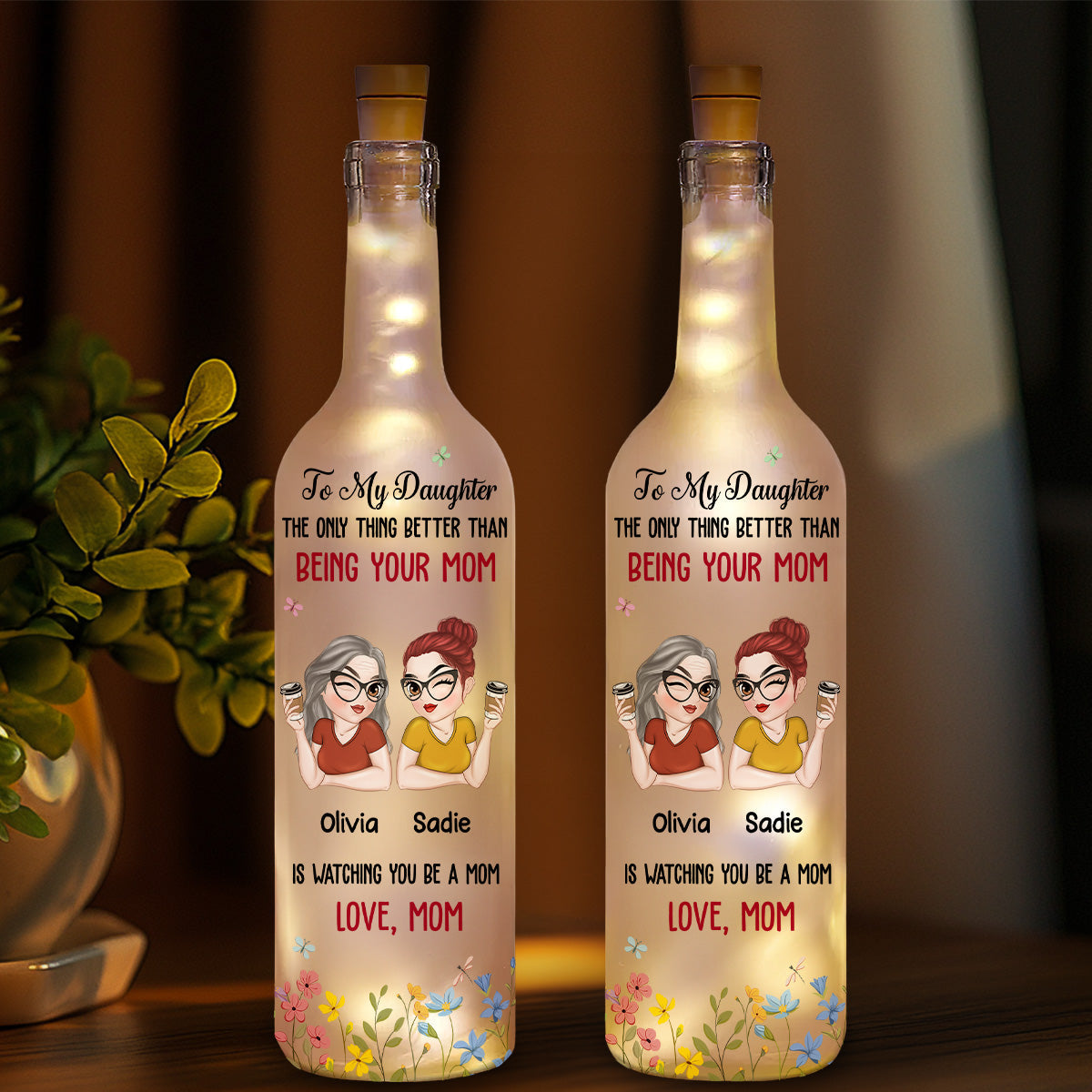 To My Daughter - Personalized Custom Bottle Lamp