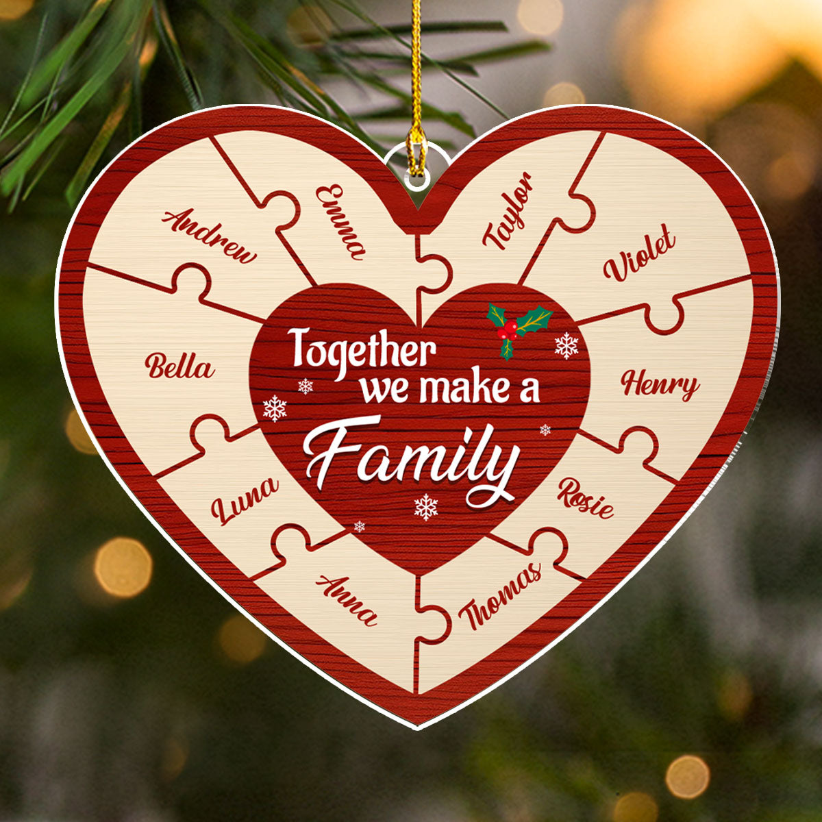 Together We Make A Happy Family - Personalized Custom Acrylic Ornament