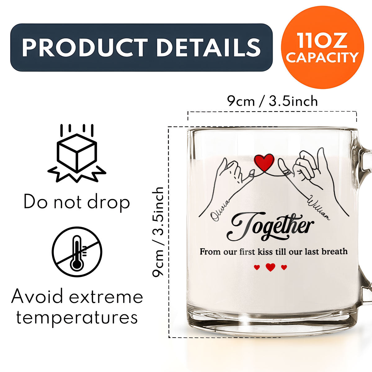 I Love You Forever - Personalized Custom Glass Mug