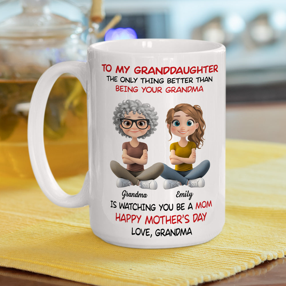 To My Granddaughter Cartoonize - Personalized Custom Coffee Mug