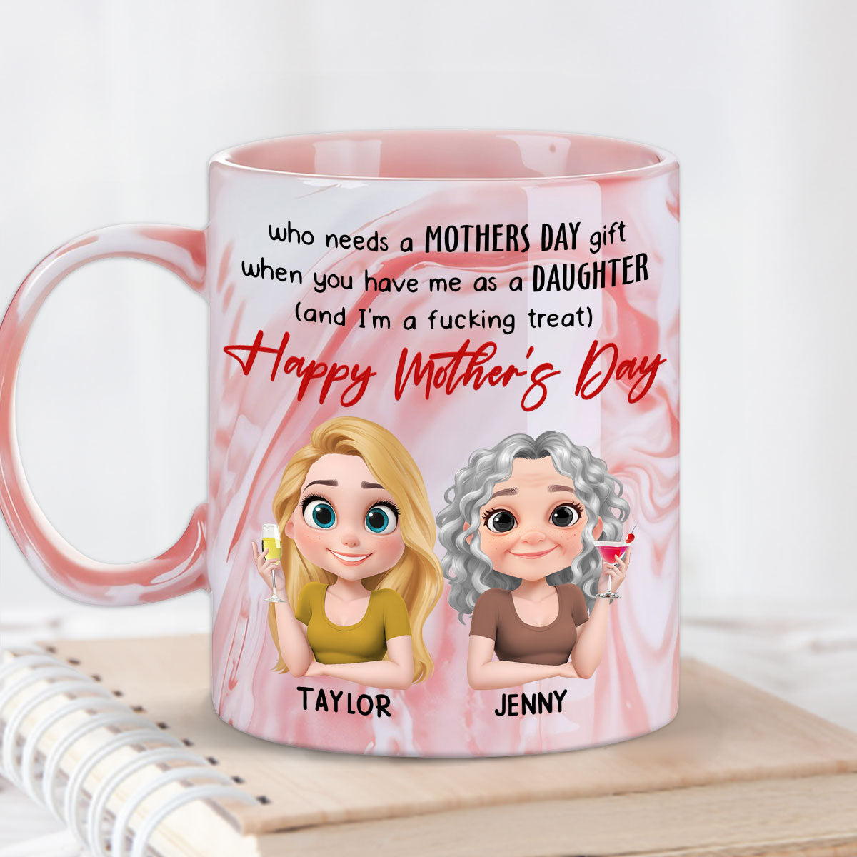 Flawless Child Zero Receipt Needed - Personalized Custom Pink Marble Mug