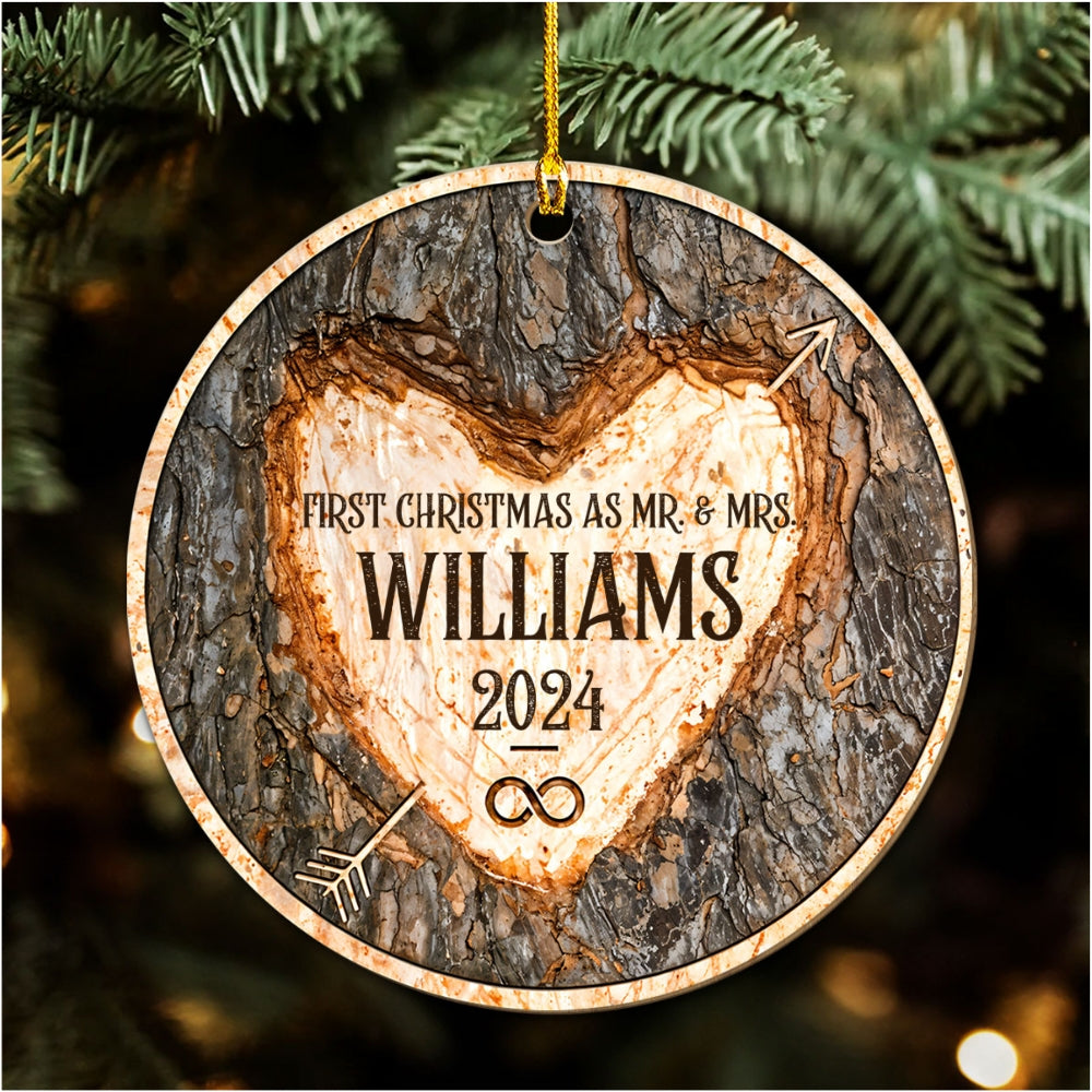 First Christmas Of Us - Personalized Custom Wood Ornament